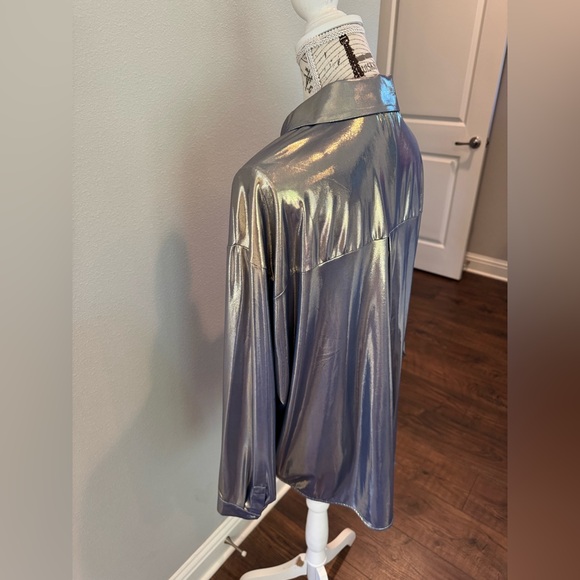 NWT Anthropology Metallic Button-Up Shirt - Picture 14 of 15